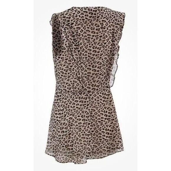 Cabi #3612 Leopard Flutter Ruffle Tank Top Blouse Womens Sz S Sheer Animal Print - Picture 2 of 7